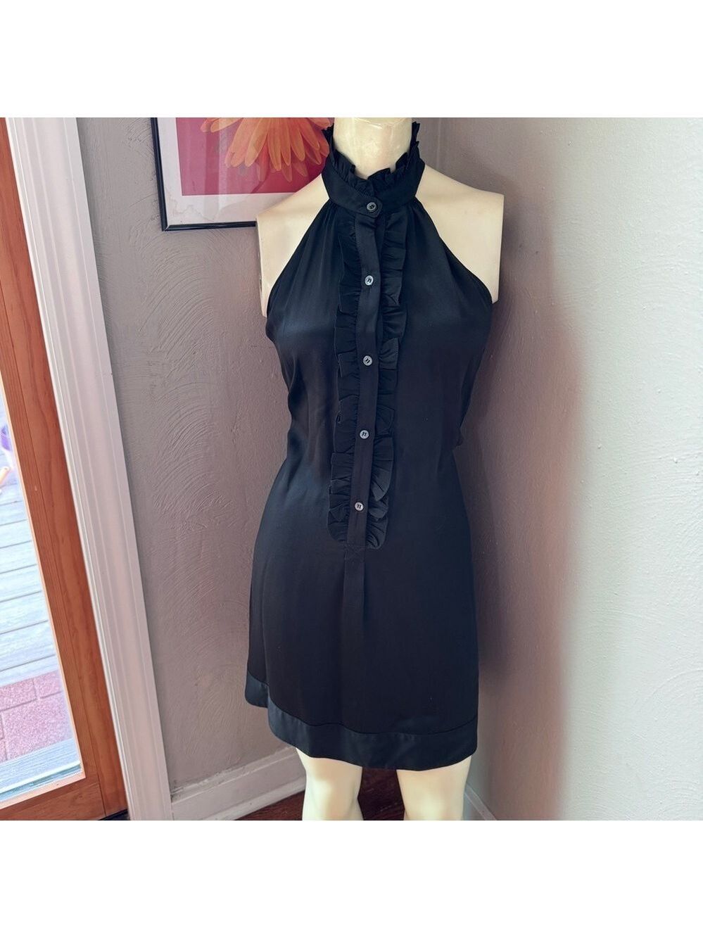 Nili Lotan silk tuxedo dress
